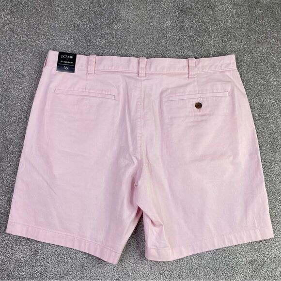 J. Crew Flex Chino Shorts Men’s 36 Pink Flat Front 7” Inseam Preppy - Picture 3 of 11